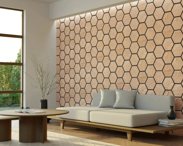 Tema Home MDF Hexagon Acoustic Panel (Yelow) - Image 2